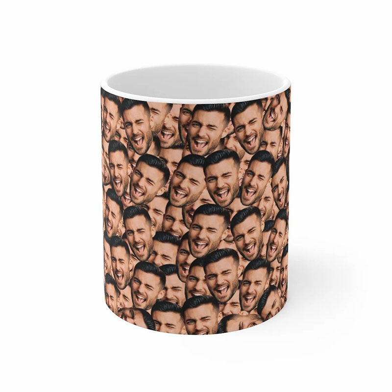 Tasse personnalisée avec photo d'un visage intéressant
