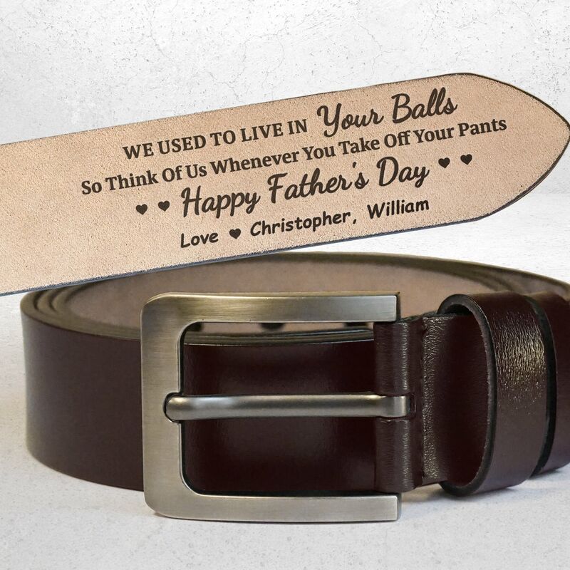 Personalized Leather Belt Funny Copy Engraved Belt Father's Day Gift for Dad