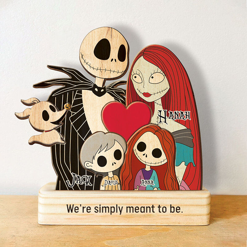 Personalized Wooden Skeleton Family Puzzle Cute Gift For Halloween
