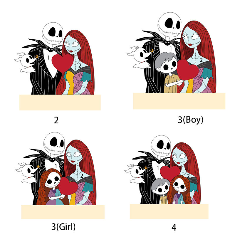 Personalized Wooden Skeleton Family Puzzle Cute Gift For Halloween