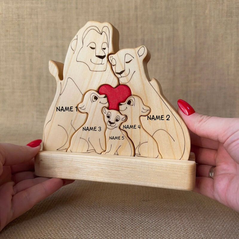 Casse-tête personnalisé Lion Cadeau chaleureux pour la famille