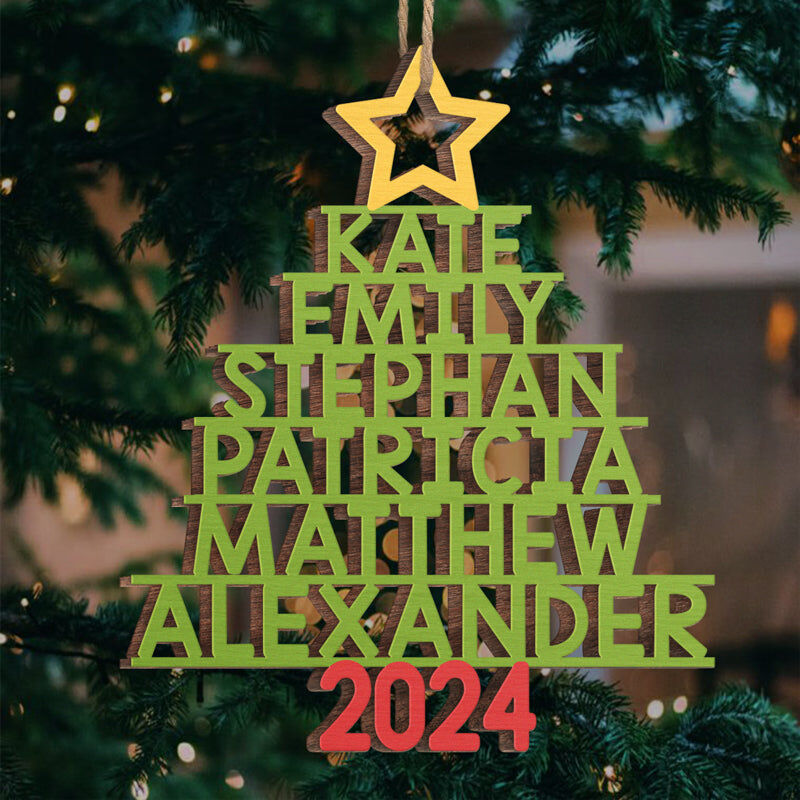 Personalized Christmas Decorations Customized Family Names Christmas Tree Shapes Creative Gifts