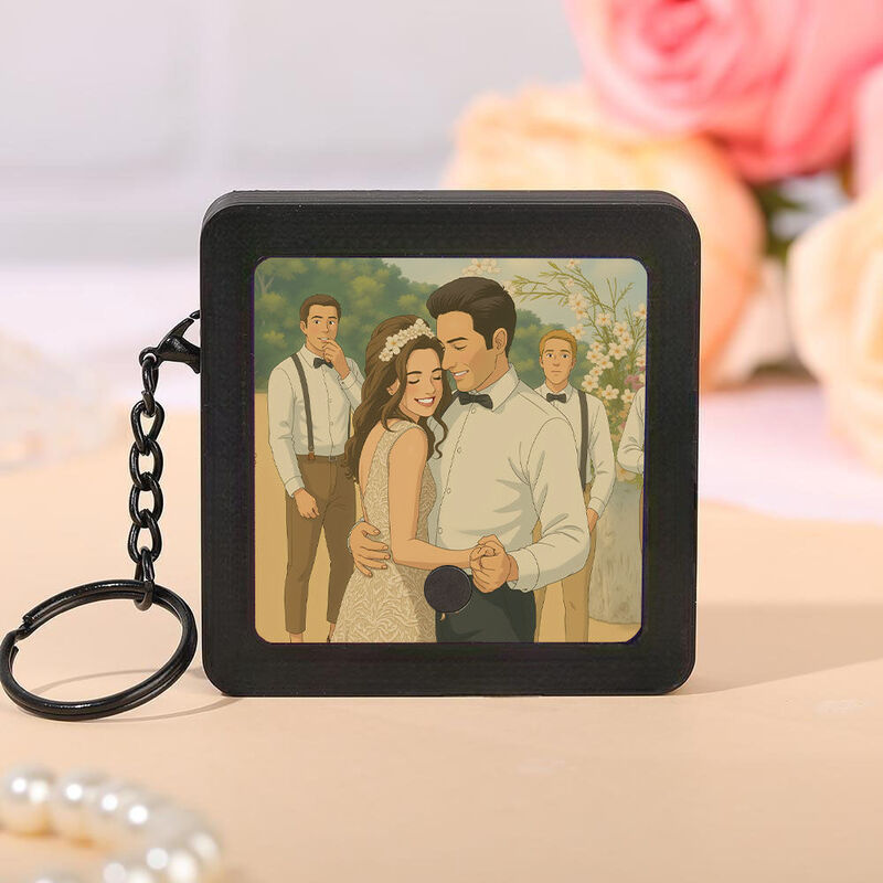 Personalized Photo Keychain Music Box Wonderful Present for Your Love