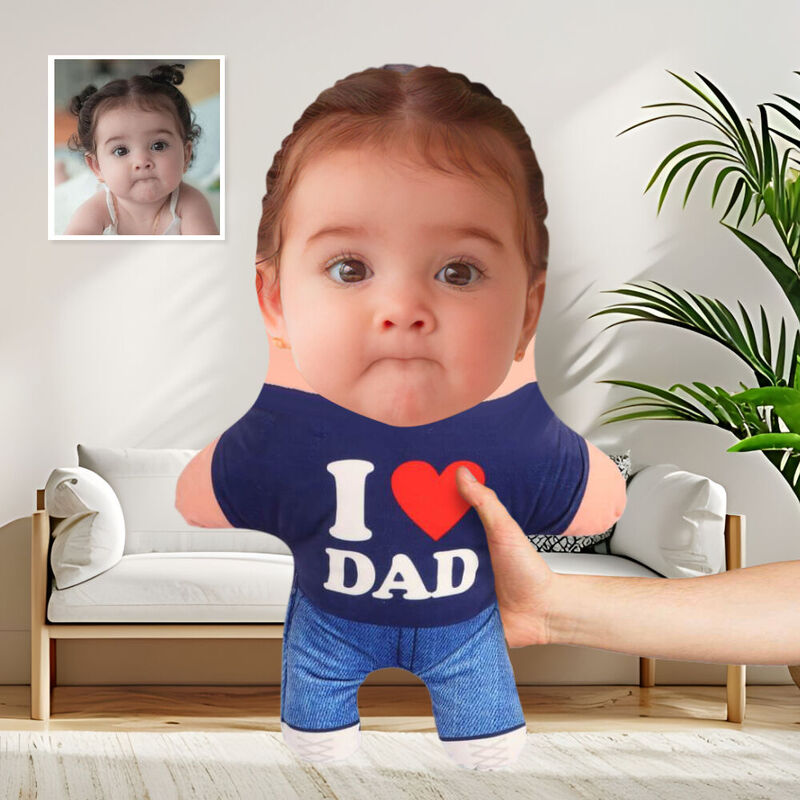 Coussin Oreiller personnalisé « I Heart Dad » Cadeau pour papa de la part des enfants
