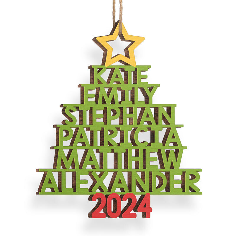 Personalized Christmas Decorations Customized Family Names Christmas Tree Shapes Creative Gifts