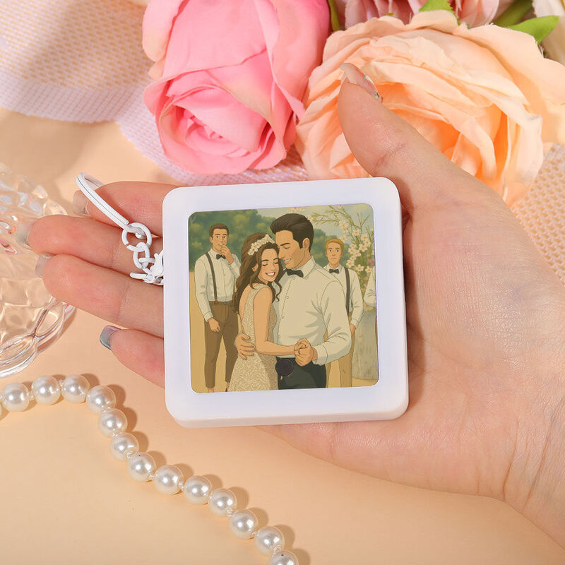 Personalized Photo Keychain Music Box Wonderful Present for Your Love