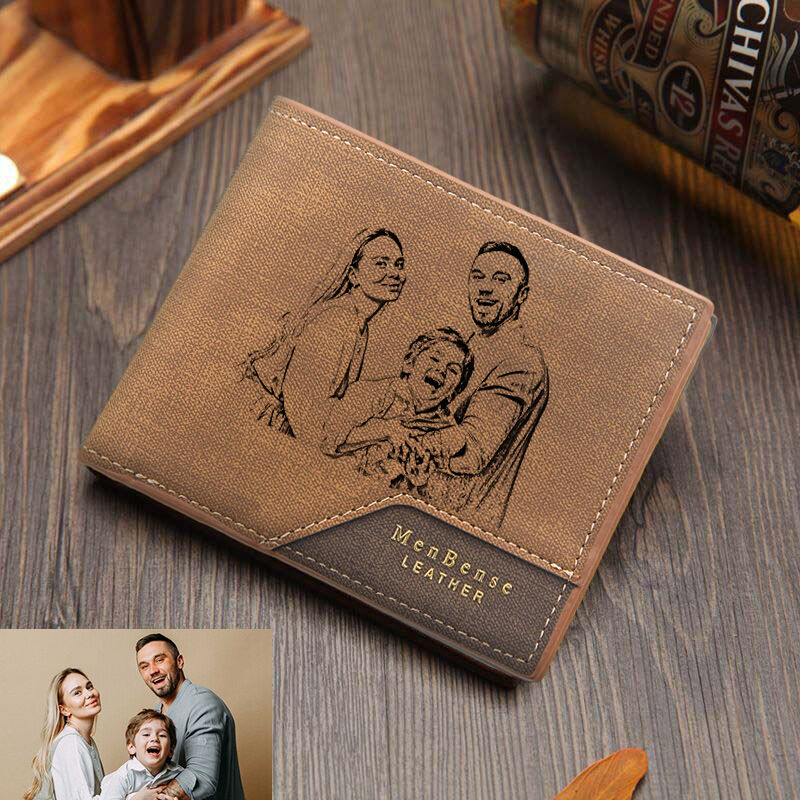 Personalized Men's Wallets Customized Family Photos for Best Dad