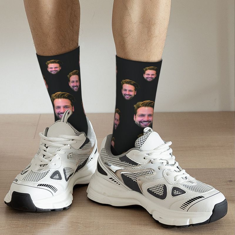 Personalisierte Socken mit Gesicht und einfachem Stil für Ihn