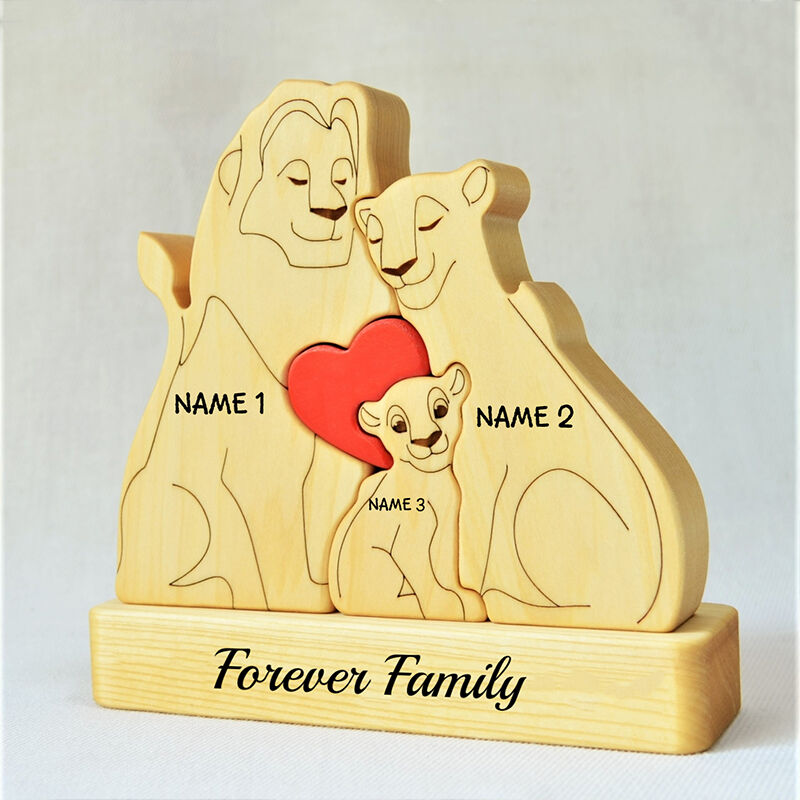 Casse-tête personnalisé Lion Cadeau chaleureux pour la famille