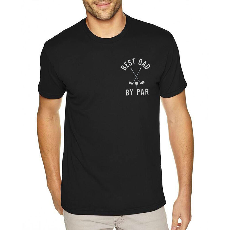 Personalisiertes T-Shirt Best Dad By Par mit Golf-Club-Muster-Design Perfektes Geschenk für den Golfliebenden Vater