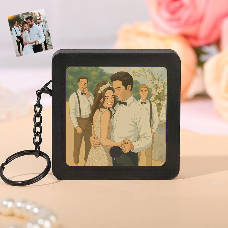 Personalized Photo Keychain Music Box Wonderful Present for Your Love