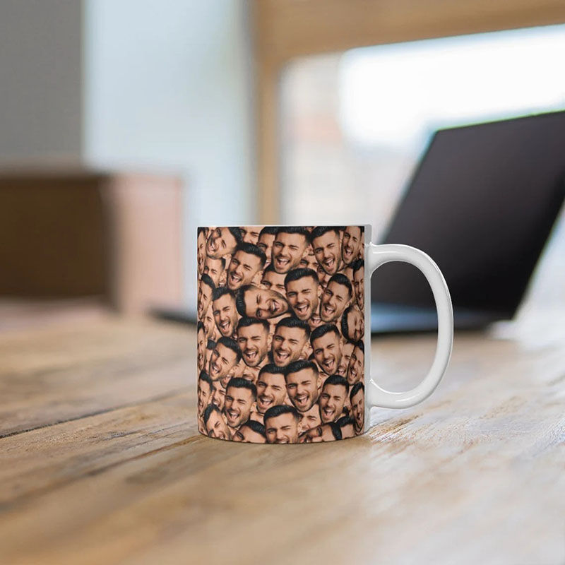 Tasse personnalisée avec photo d'un visage intéressant