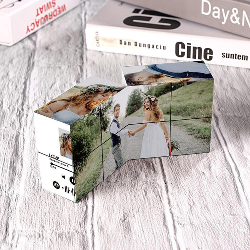 Personalized Photo Cube With Spotify Fun Gift For Wedding