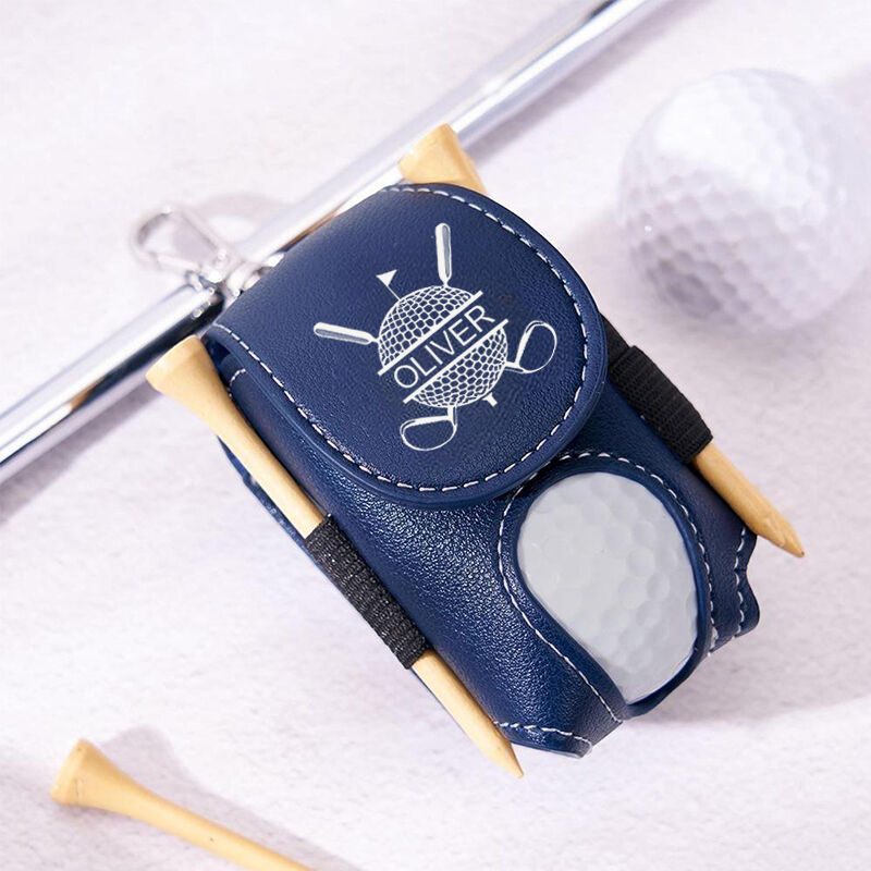 Personalized Golf Ball Bag Leather Golf Accessories Groomsmen Gift for Wedding