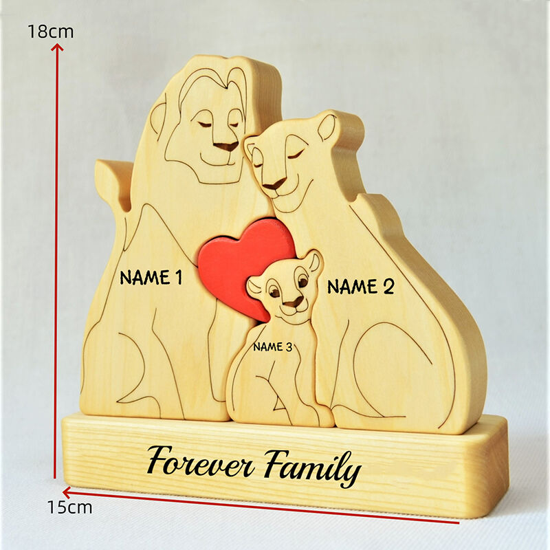 Casse-tête personnalisé Lion Cadeau chaleureux pour la famille
