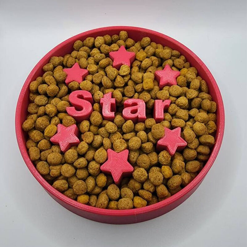 Personalized 3D Printed Slow Food Pet Food Bowl Custom Name With Star