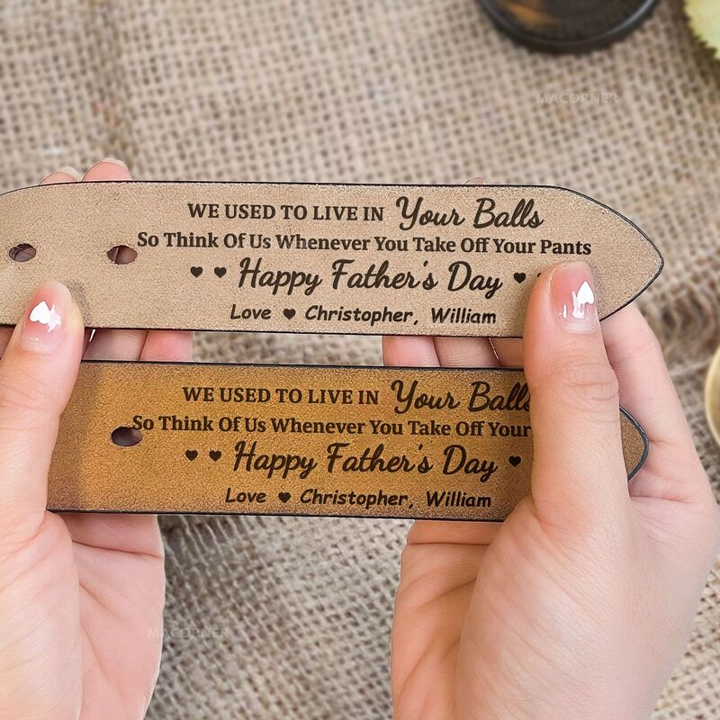 Personalized Leather Belt Funny Copy Engraved Belt Father's Day Gift for Dad