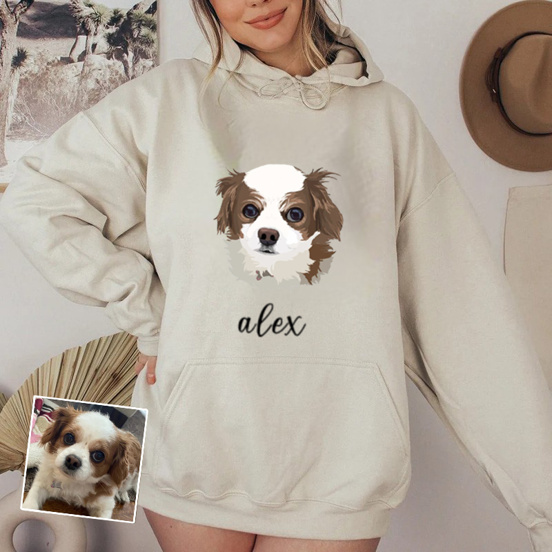 Personalisierter Hoodie mit individuellem Bild und Namen für tierliebe Mama