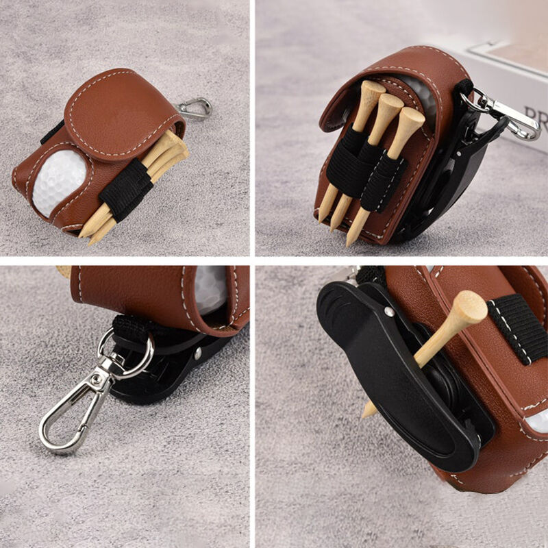 Personalized Golf Ball Bag Leather Golf Accessories Groomsmen Gift for Wedding