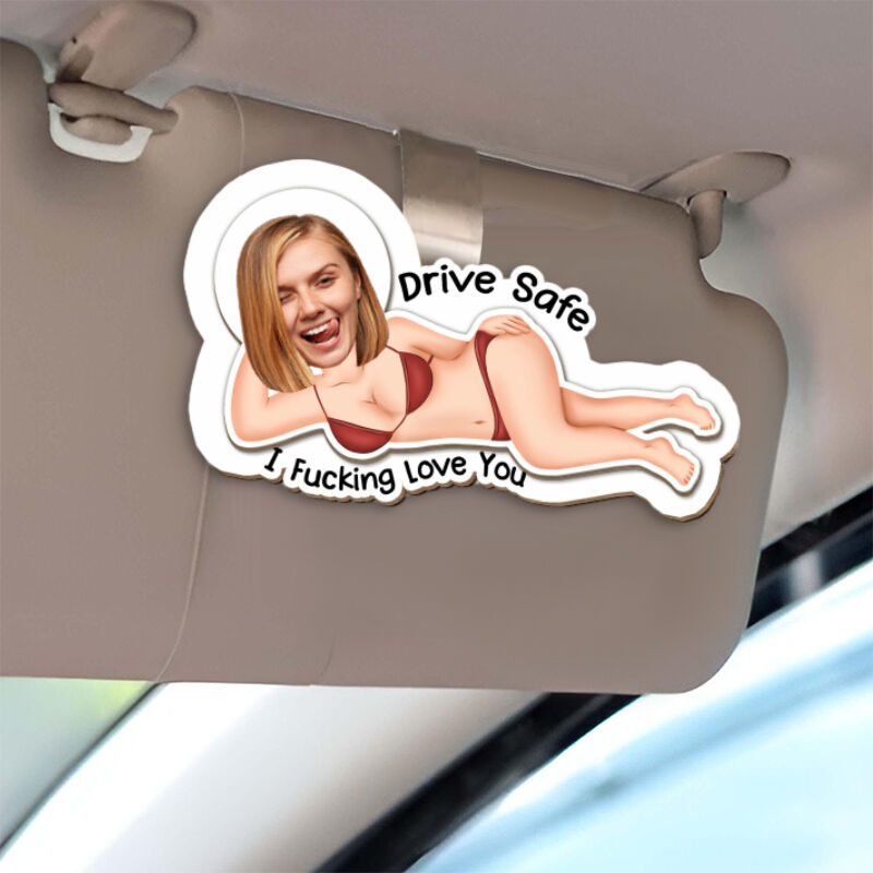 "Bikini Girl" Customized Car Visor Clip Add Photo Funny Photo Frame Gift for Boyfriend
