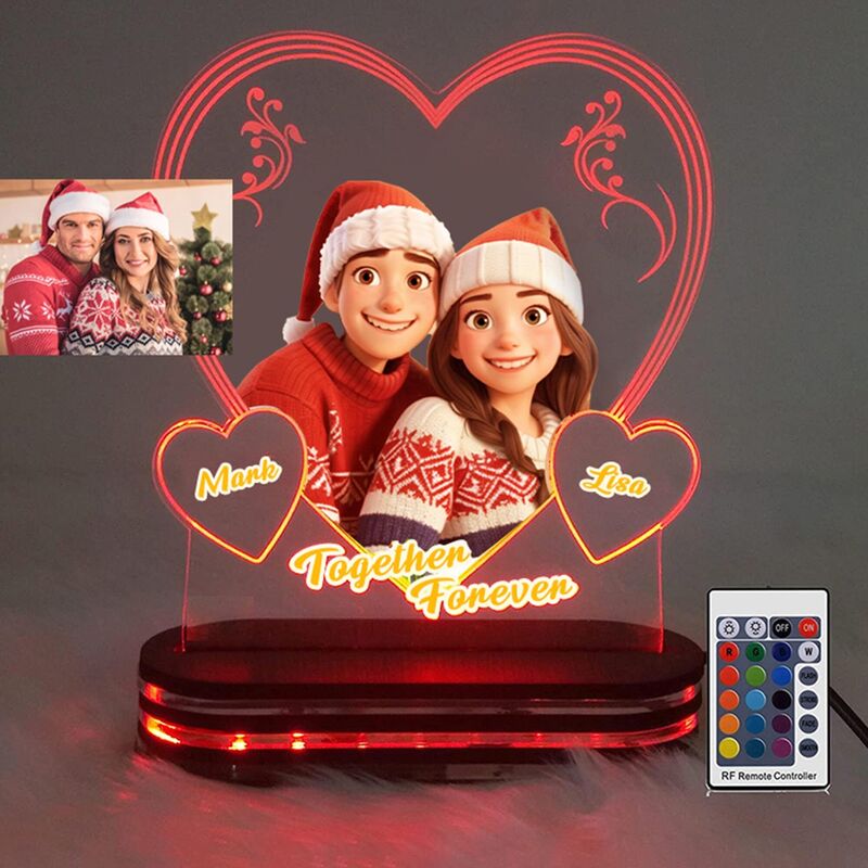 Personalized Acrylic Lamp Custom Cartoon Style Photo Cute Gift for Family