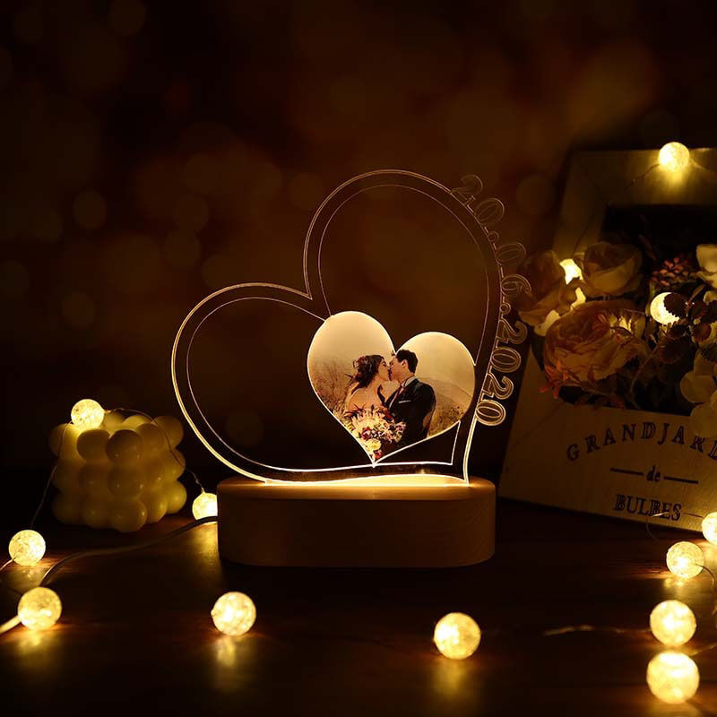 Personnalisé Style crayon Amour Acrylique Lampe pour couple