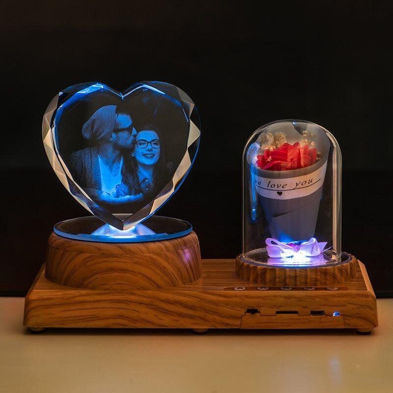Custom Bluetooth Colorful Music Photo Lamp-Diamond Heart