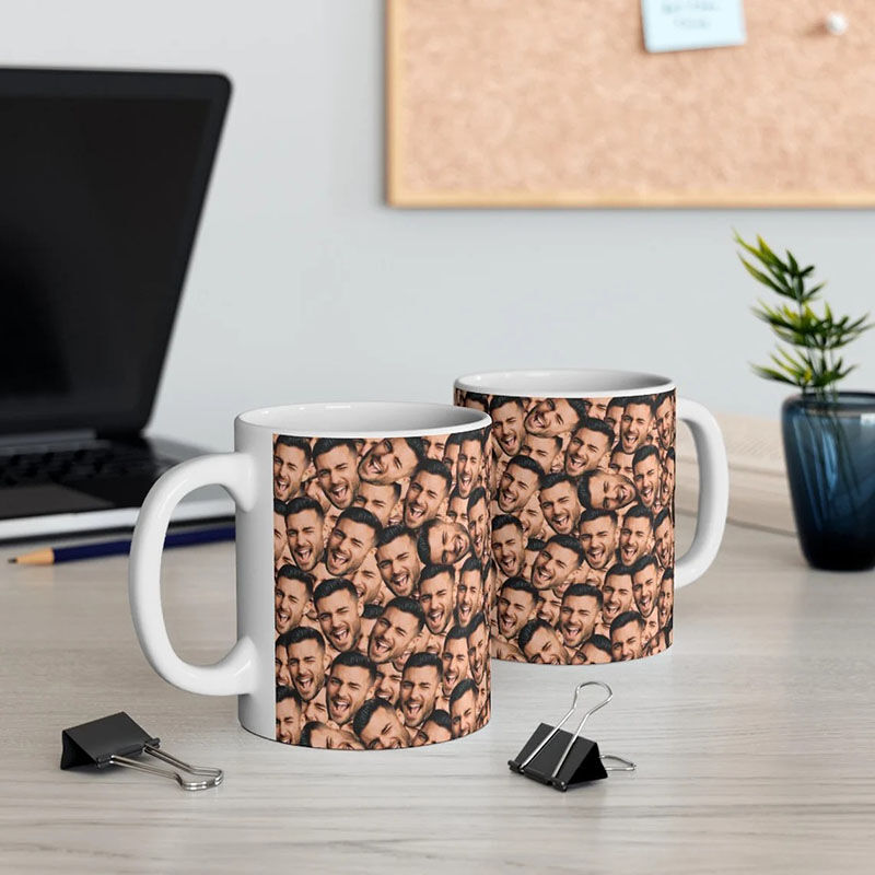 Tasse personnalisée avec photo d'un visage intéressant