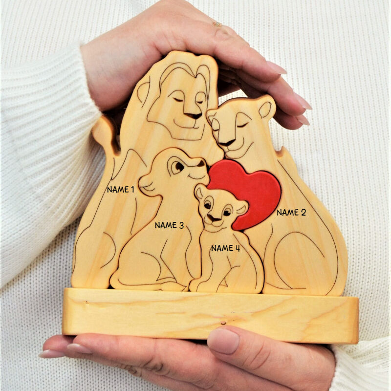 Casse-tête personnalisé Lion Cadeau chaleureux pour la famille