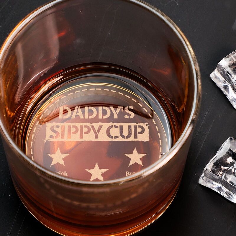 Personalized Whiskey Glass My Daddy's Sippy Cup with Custom Star Names Perfect for Father's Day