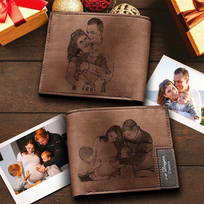 Personalized Double-Sided Photo Wallet-Gift For Him-Touch Mother's ...