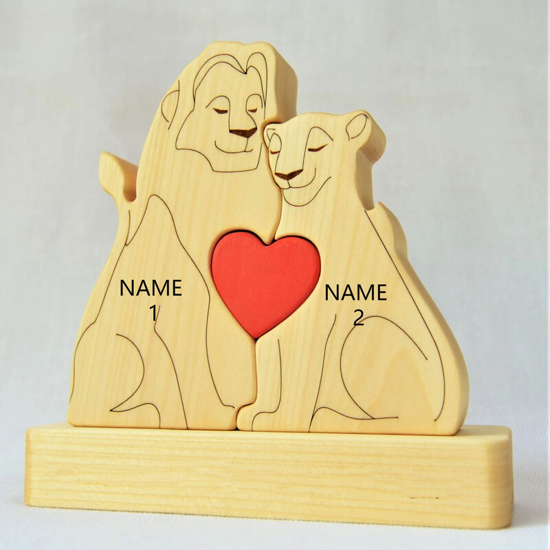 Casse-tête personnalisé Lion Cadeau chaleureux pour la famille