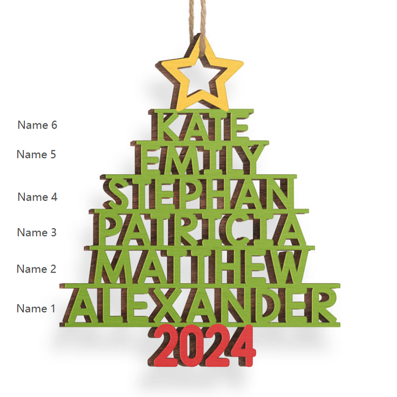 Personalized Christmas Decorations Customized Family Names Christmas Tree Shapes Creative Gifts