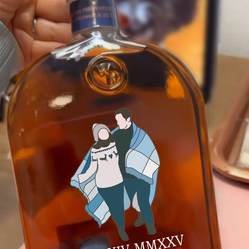 Personalized Picture Whiskey Bottle with Custom Date Funny Gift for Anniversary
