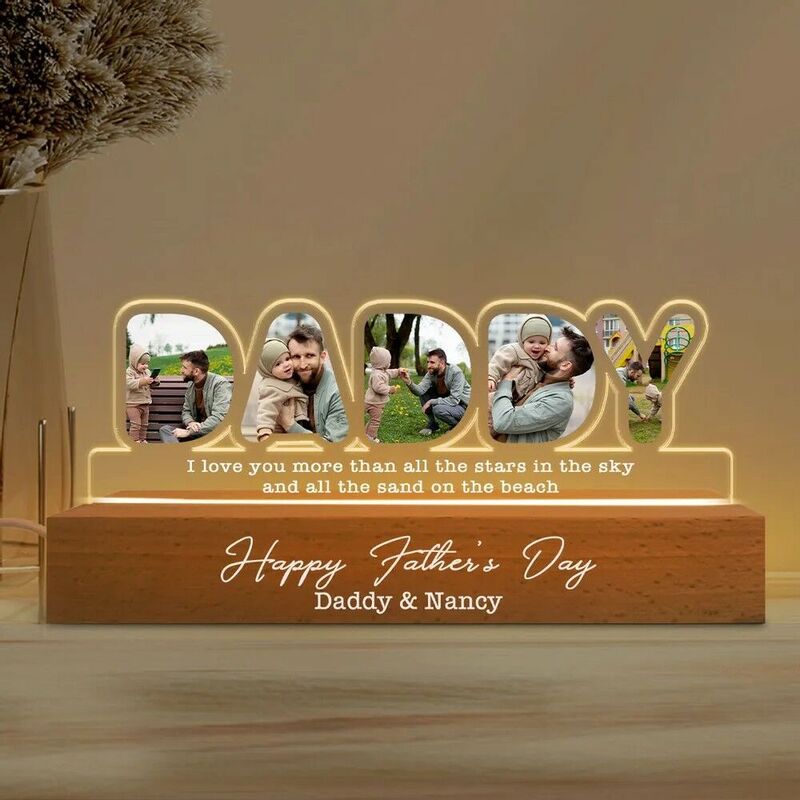 Lampe Lettre lumineuse LED personnalisée Photo amusante Cadeau de fête des pères