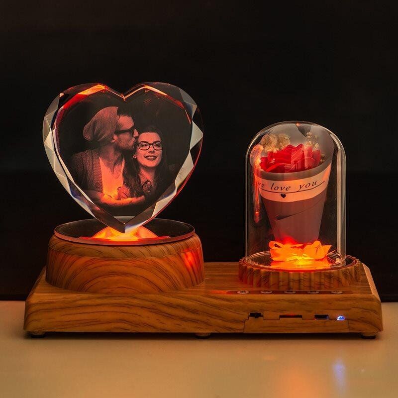 Custom Bluetooth Colorful Music Photo Lamp-Diamond Heart