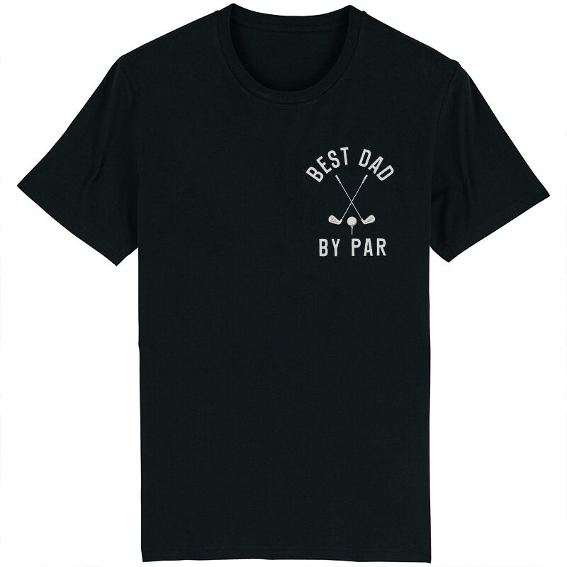 Personalisiertes T-Shirt Best Dad By Par mit Golf-Club-Muster-Design Perfektes Geschenk für den Golfliebenden Vater