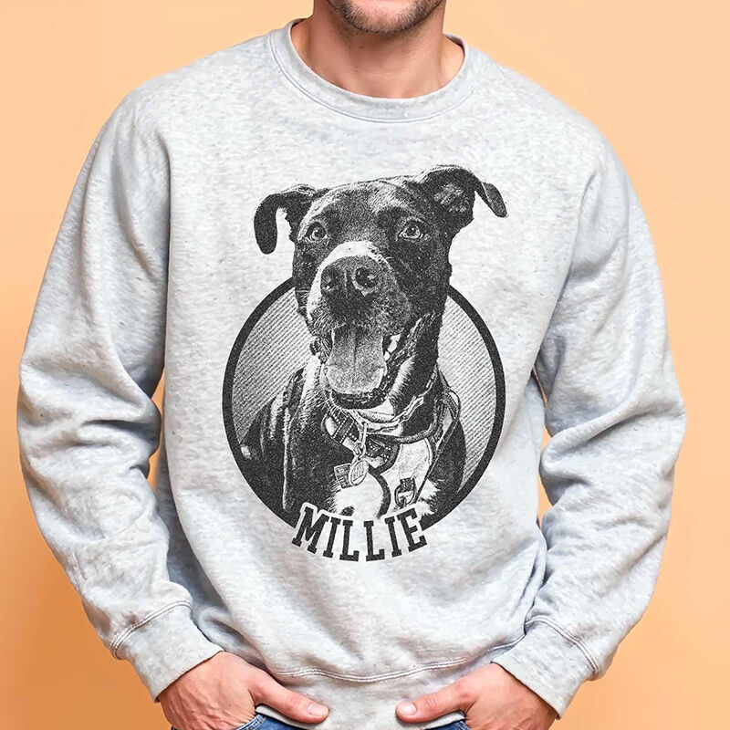 Personalized Sweatshirt Custom Photo Animal Portrait Cool Style Design Perfect Gift for Pet Lovers