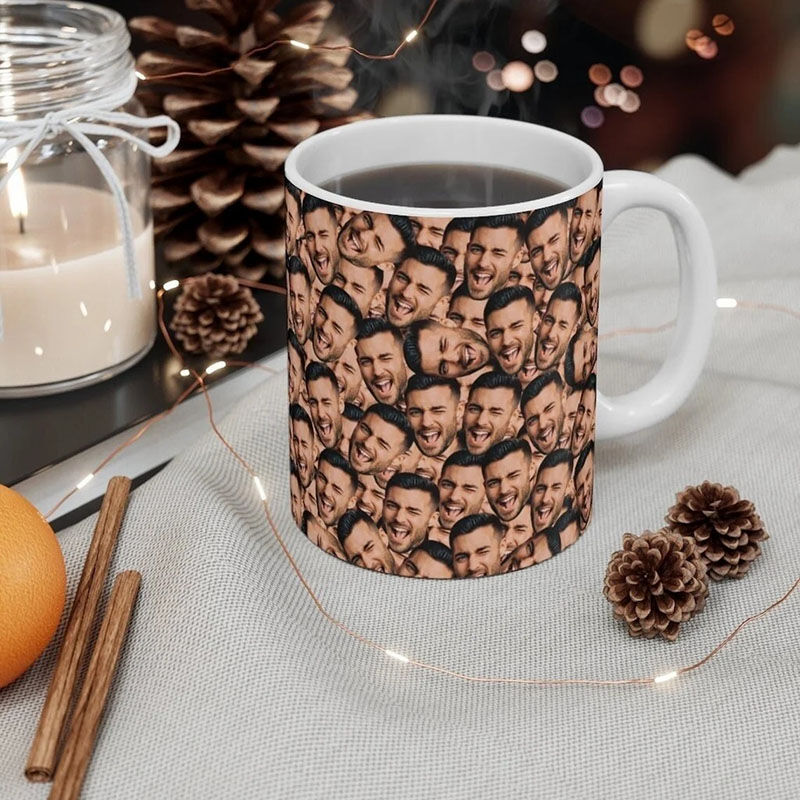 Tasse personnalisée avec photo d'un visage intéressant