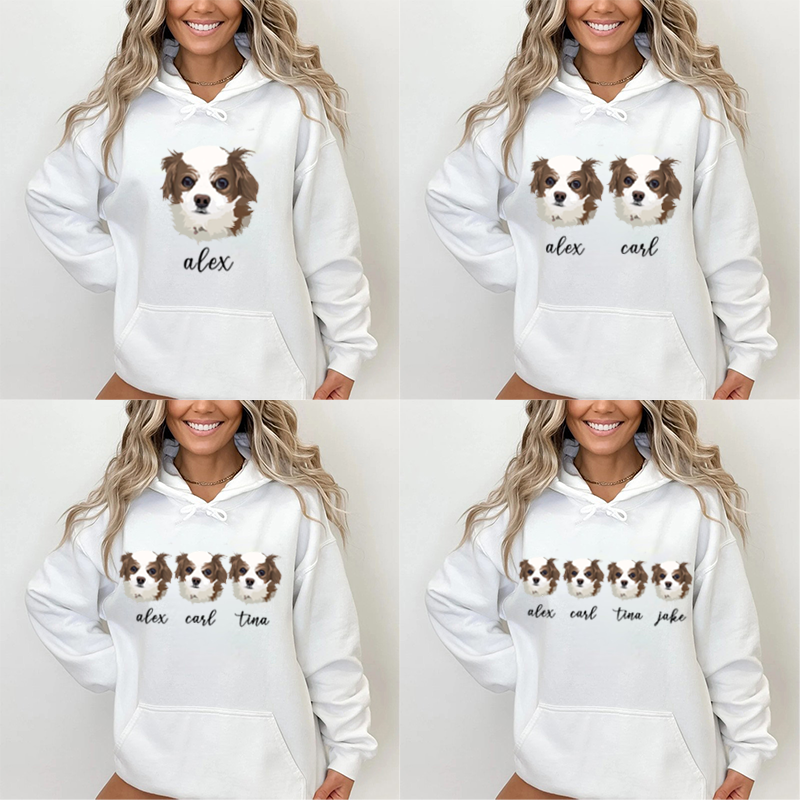 Personalisierter Hoodie mit individuellem Bild und Namen für tierliebe Mama