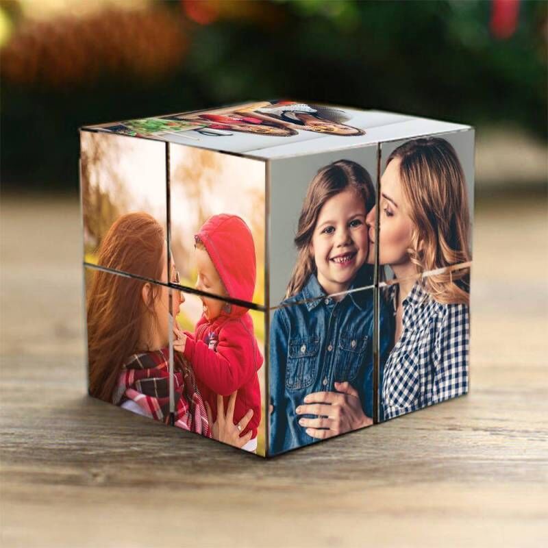 Cube Photo Personnalisé Cadeau Chaud pour la Fête des Mères