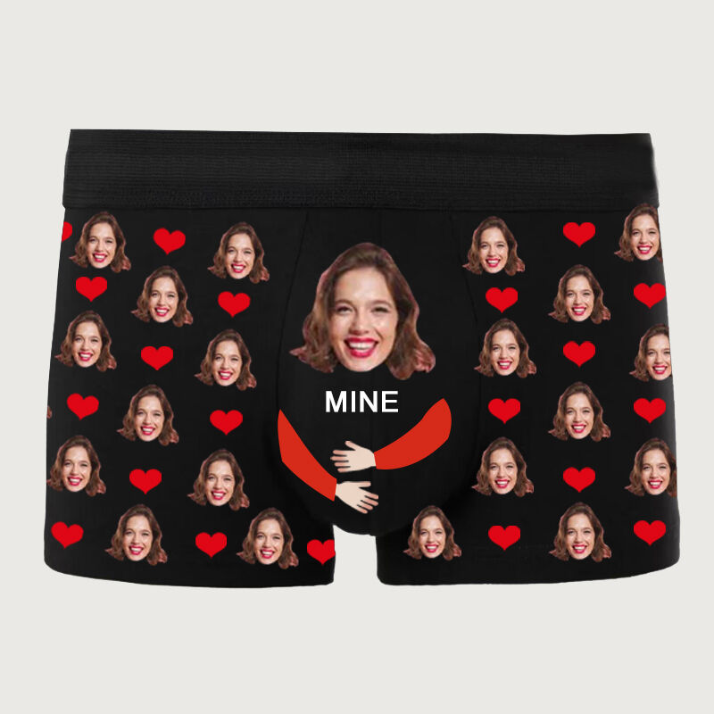 Personalisierte Bild Herren Unterwäsche Boxershorts mit Herz-Muster Kreatives Geschenk für Ehemann
