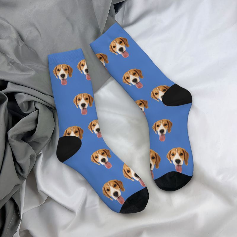 Personalisierte Gesichtssocken mit Hundefotos