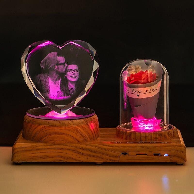 Custom Bluetooth Colorful Music Photo Lamp-Diamond Heart