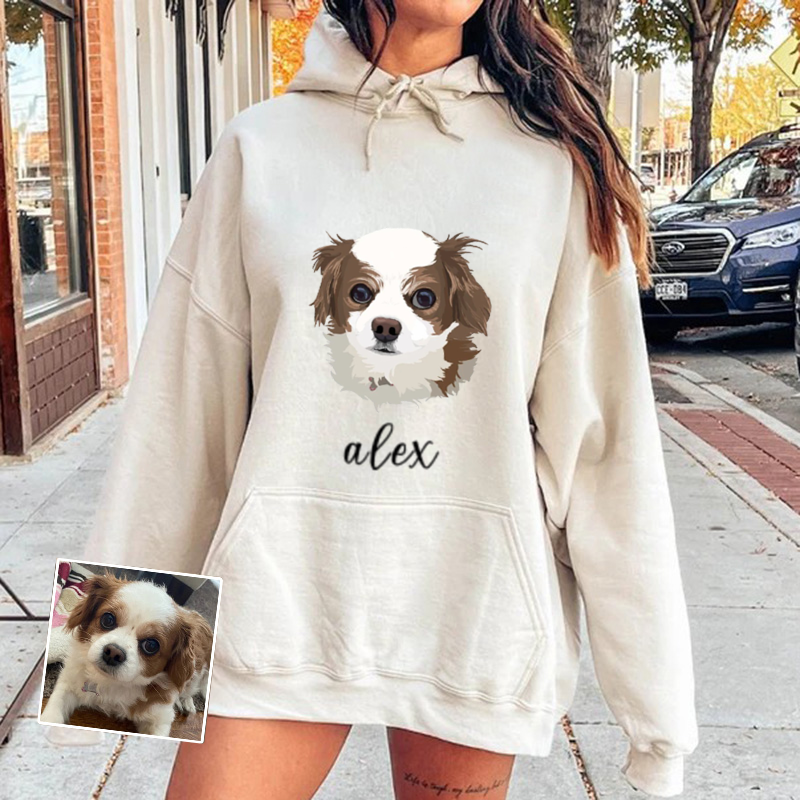 Personalisierter Hoodie mit individuellem Bild und Namen für tierliebe Mama