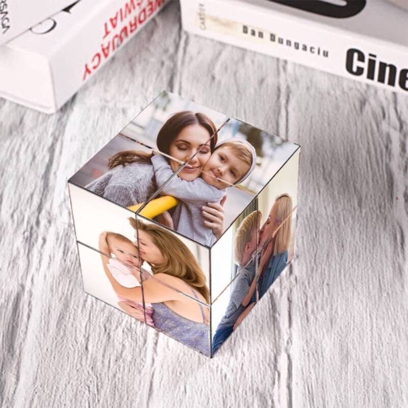 Cube Photo Personnalisé Cadeau Chaud pour la Fête des Mères