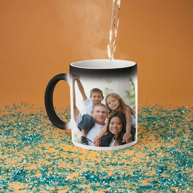Tasse photo personnalisée pour l'échange magique d'eau chaude