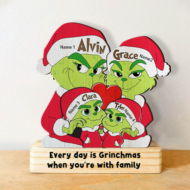 Personalized Wooden Anime Family Puzzle Funny Christmas Gift
