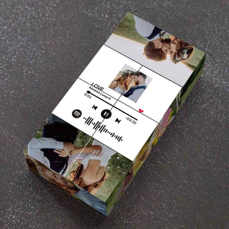 Personalized Photo Cube With Spotify Fun Gift For Wedding