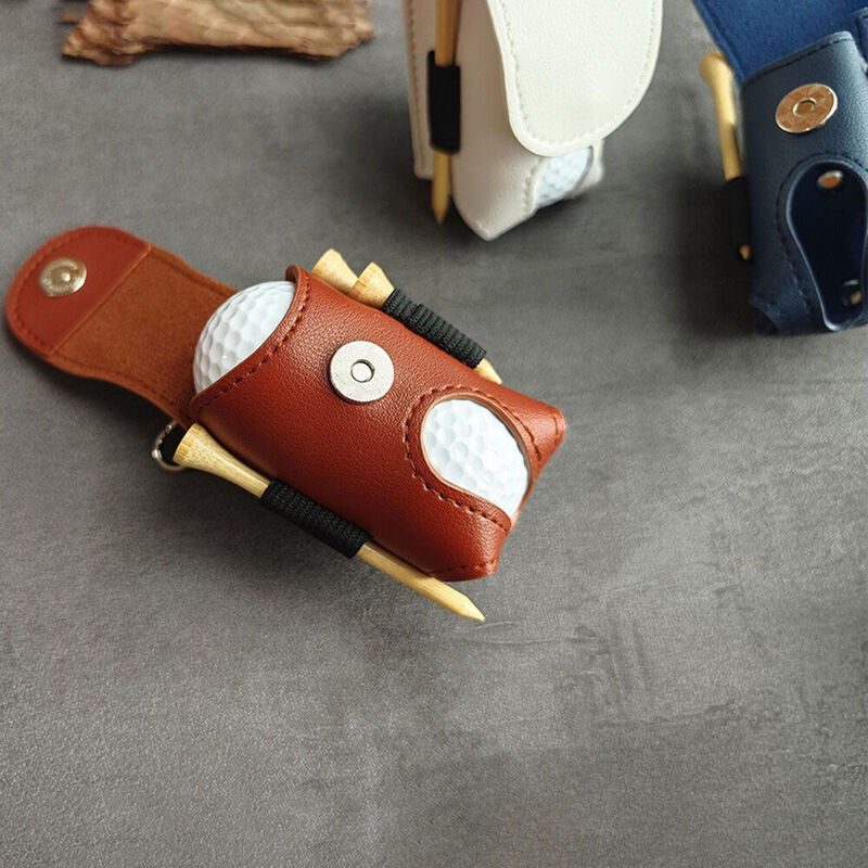 Personalized Golf Ball Bag Leather Golf Accessories Groomsmen Gift for Wedding